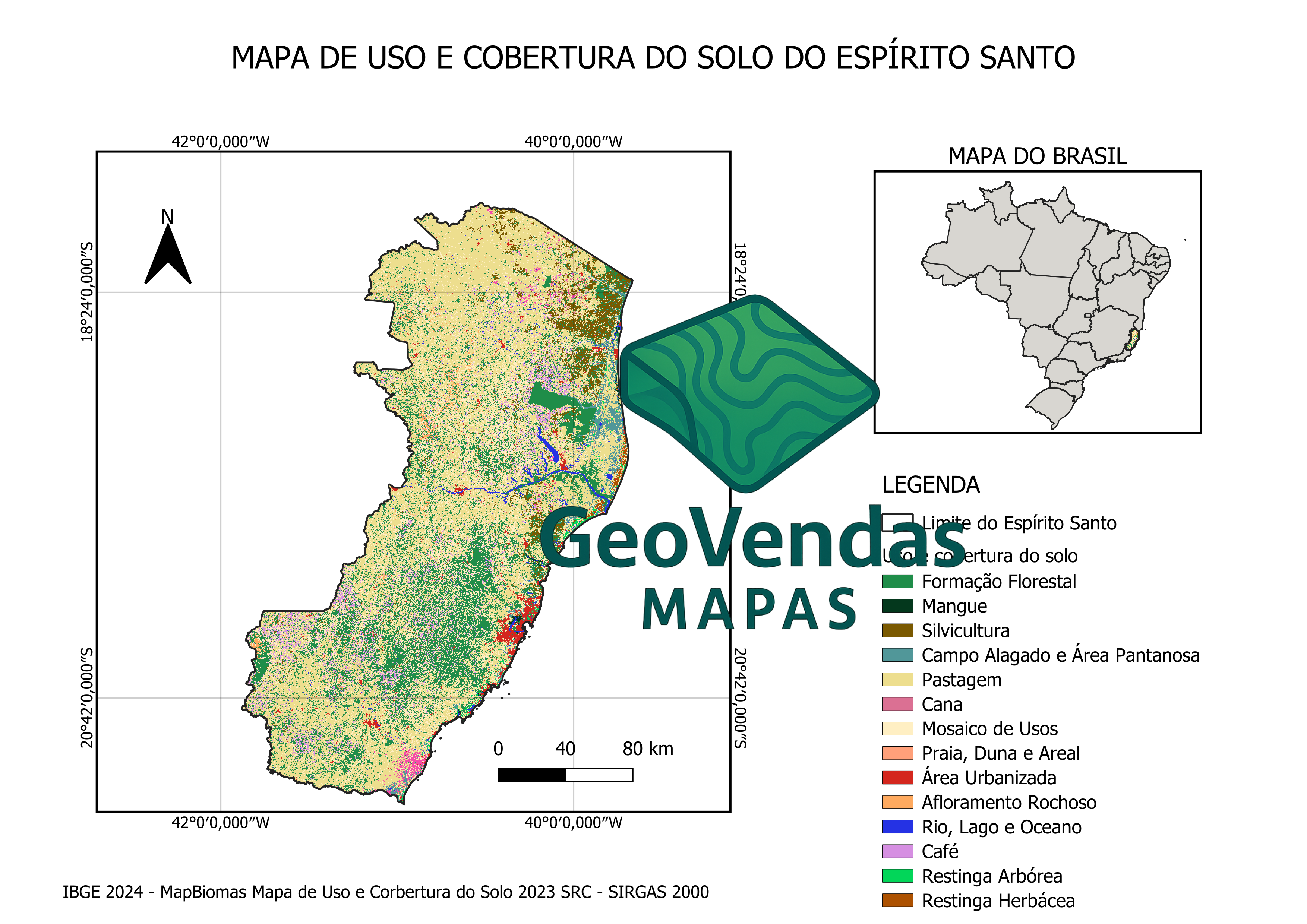 Mapa de Uso e Cobertura do Solo do Espírito Santo